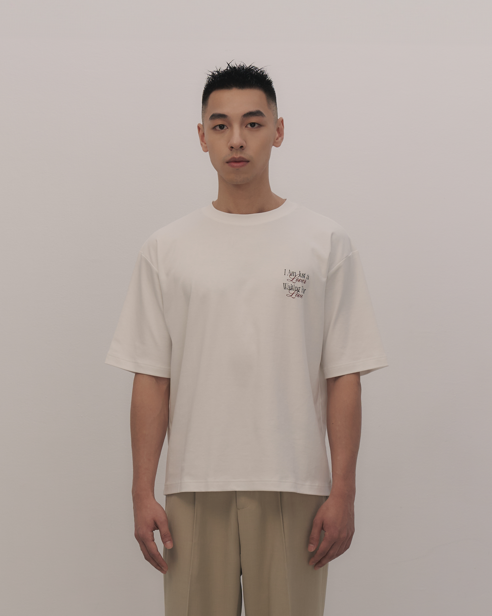 SilkyCotton|寬版T恤 等待愛情 純粹白