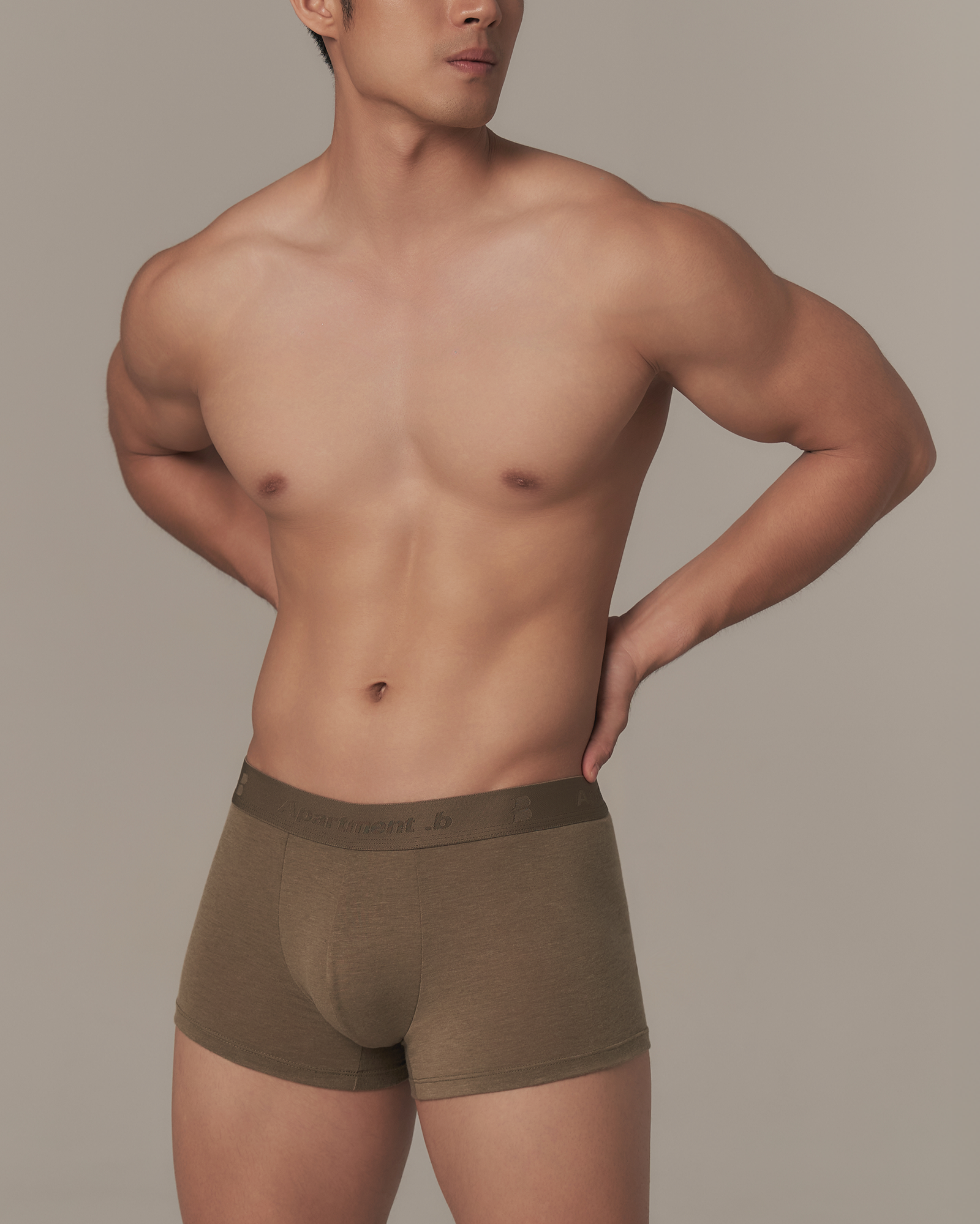 Apartment.b 男子公寓|Canvas 內著系列|中長版四角褲 麻綠