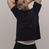 SilkyCotton|寬版T恤 公寓成員 海軍藍