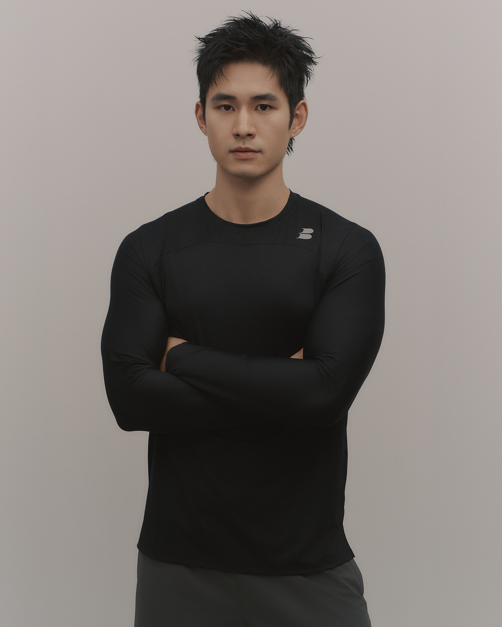 Apartment.b 男子公寓|WaveFlex|武士浪紋訓練長袖 純粹黑