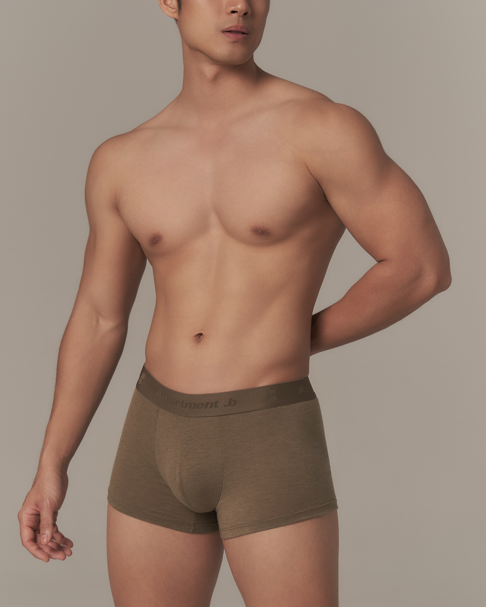 Apartment.b 男子公寓|Canvas 內著系列|中長版四角褲 麻綠