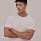 RibFlex｜機能羅紋 拉格蘭修身短袖 純粹白