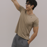 InvisiDry Dual｜藏汗雙面 修身圓領短袖 拿鐵棕