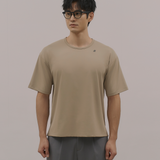 InvisiDry Dual｜藏汗雙面 寬版圓領短袖 拿鐵棕