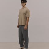 InvisiDry Waffle｜藏汗華夫 寬版亨利短袖 拿鐵棕