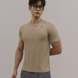 InvisiDry Waffle｜藏汗華夫 修身亨利短袖 拿鐵棕