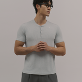 InvisiDry Waffle｜藏汗華夫 修身亨利短袖 冰河藍