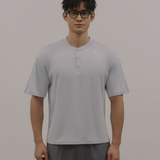 InvisiDry Waffle｜藏汗華夫 寬版亨利短袖 冰河藍