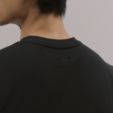 InvisiDry Waffle｜藏汗華夫 修身亨利短袖 純粹黑