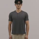 InvisiDry Waffle｜藏汗華夫 修身亨利短袖 霧鐵灰