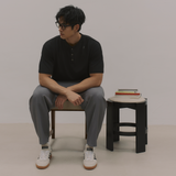 InvisiDry Waffle｜藏汗華夫 寬版亨利短袖 純粹黑