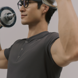 InvisiDry Waffle｜藏汗華夫 修身亨利短袖 霧鐵灰