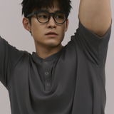 InvisiDry Waffle｜藏汗華夫 寬版亨利短袖 霧鐵灰