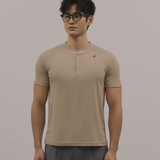 InvisiDry Waffle｜藏汗華夫 修身亨利短袖 拿鐵棕