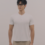 InvisiDry Waffle｜藏汗華夫 修身亨利短袖 純粹白