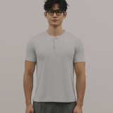 InvisiDry Waffle｜藏汗華夫 修身亨利短袖 冰河藍