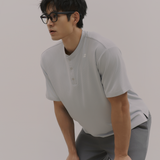 InvisiDry Waffle｜藏汗華夫 寬版亨利短袖 冰河藍