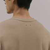 InvisiDry Waffle｜藏汗華夫 寬版亨利短袖 拿鐵棕