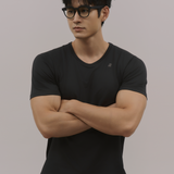 InvisiDry Dual｜藏汗雙面 修身圓領短袖 純粹黑